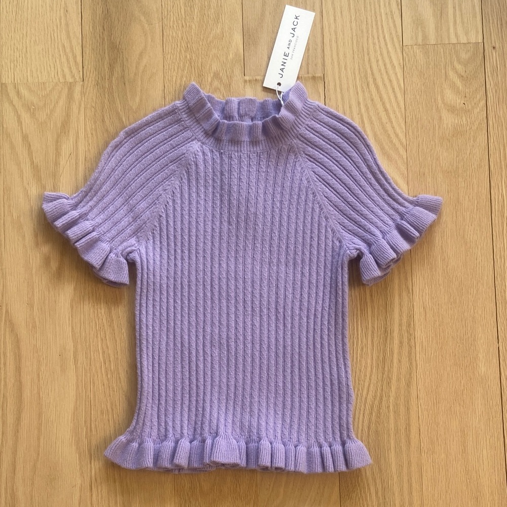 Janie and Jack Lilac Ruffle Knit Top